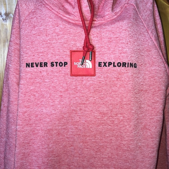 Womens large the north face red/pink hoodie never stop exploring fleece hoodie​ - Picture 2 of 5